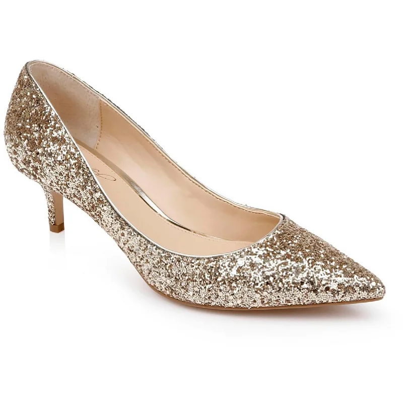 Jewel Badgley Mischka Womens Royalty Glitter  Pumps---Trendy Glitter Heels for a Glamorous Look