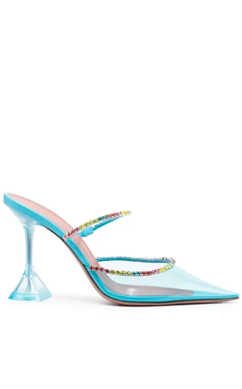 Gilda Glass 95mm Embellished Mules---Chic Embellished Pumps for a Glamorous Look