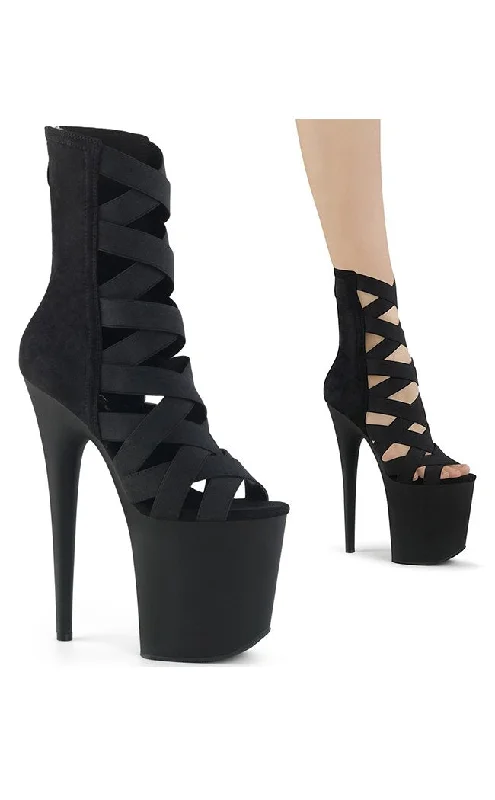 FLAMINGO-800-24 Strappy Black Platform Heels---Affordable Strappy Platform Heels with Premium Quality