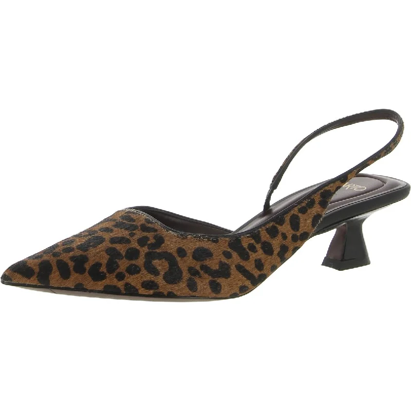 Franco Sarto Womens Devin Calf Hair Slingback Kitten Heels---Fashionable Kitten Heels for Date Night