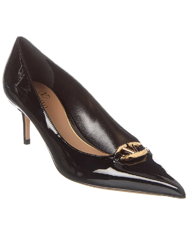 Sleek and Shiny Patent Pump Heels for a Polished Look--Valentino VLogo 60 Patent Pump