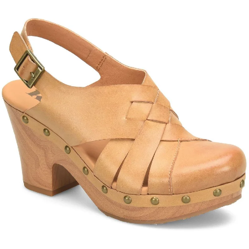 Trendy Chunky Heel Pumps for Casual Wear--KORKS Womens Wynne Buckle Wood Block Heels