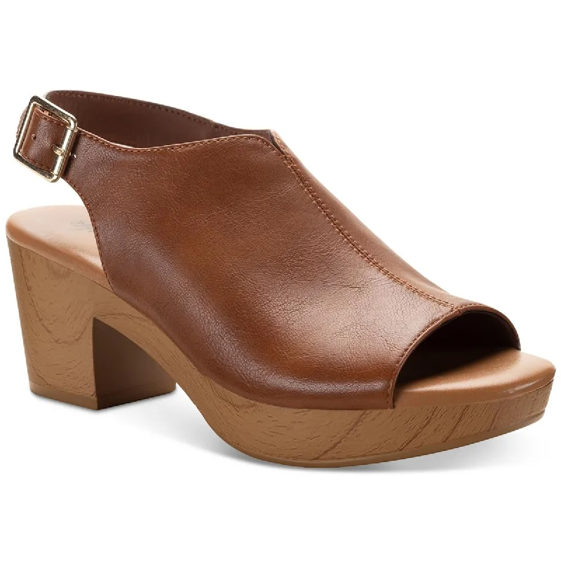 Style & Co. Womens Amaraa Faux Leather Buckle Clogs---Comfortable Leather Pumps for Office and Everyday Wear