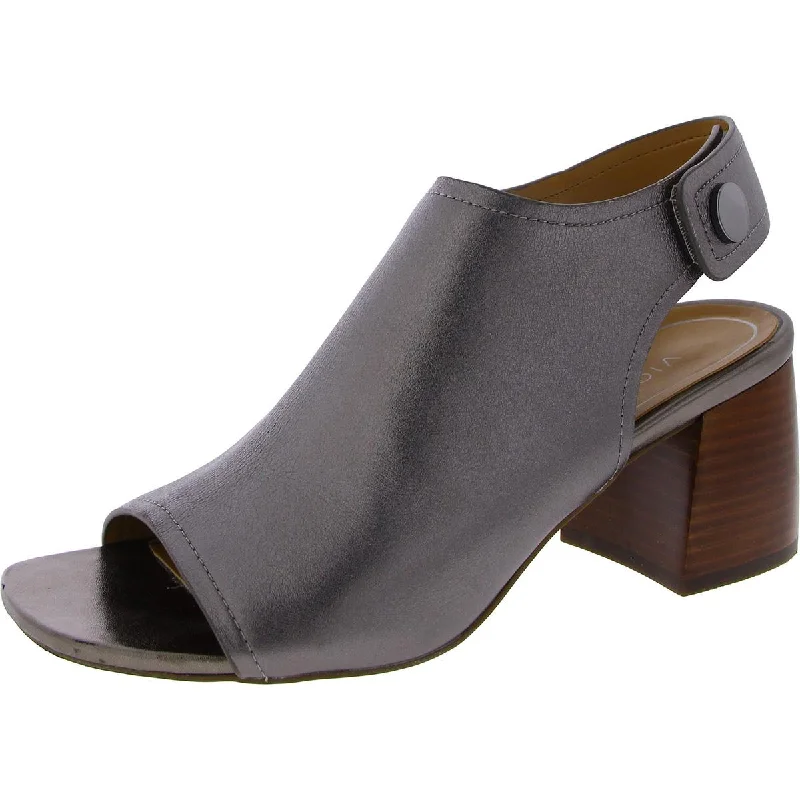 Vionic Womens Valencia Leather Ankle Mules---Comfortable Leather Pumps for Office and Everyday Wear