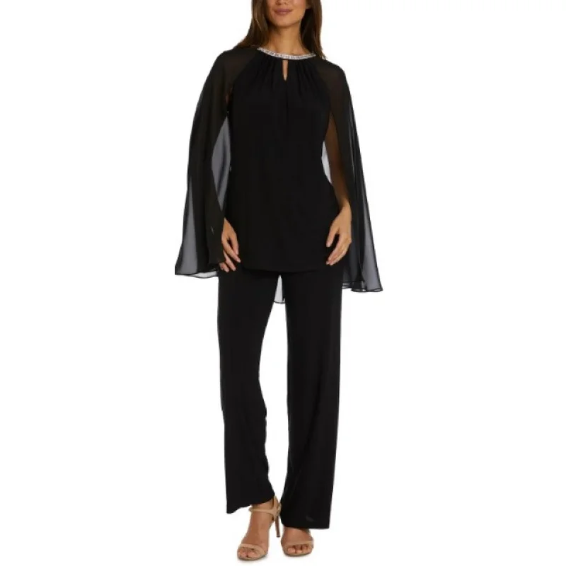 Versatile Heeled Sandals for Any Occasion---R&M Richards Womens 2PC Capelet Pant Outfit