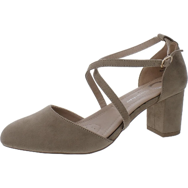 Journee Collection Womens Faux Suede Ankle Strap Pumps