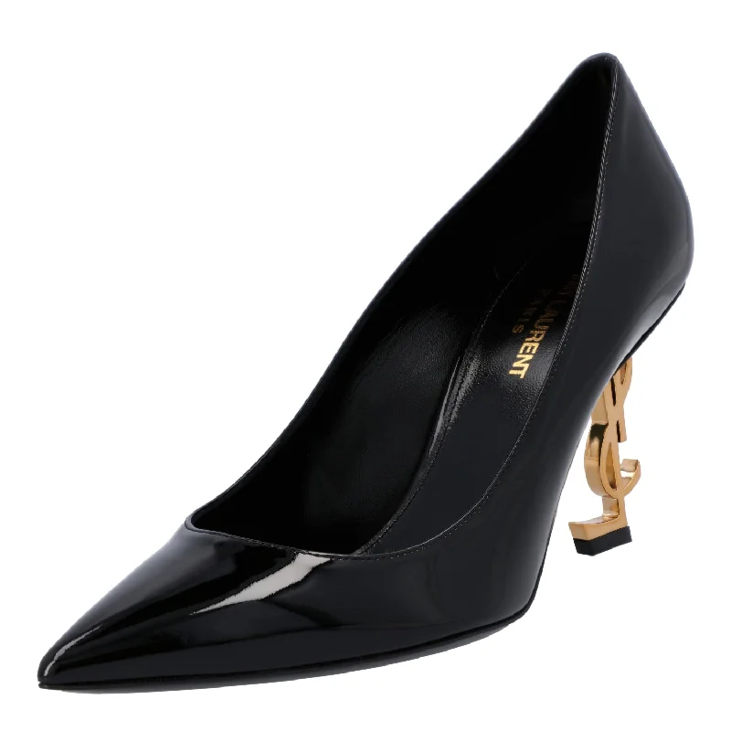 Sleek and Shiny Patent Pump Heels for a Polished Look--Saint Laurent Opyum Patent Leather Pumps Black