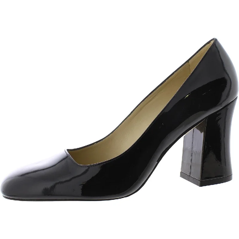 Sleek and Shiny Patent Pump Heels for a Polished Look--Stuart Weitzman Womens Curveblock 85 Patent Dressy Pumps