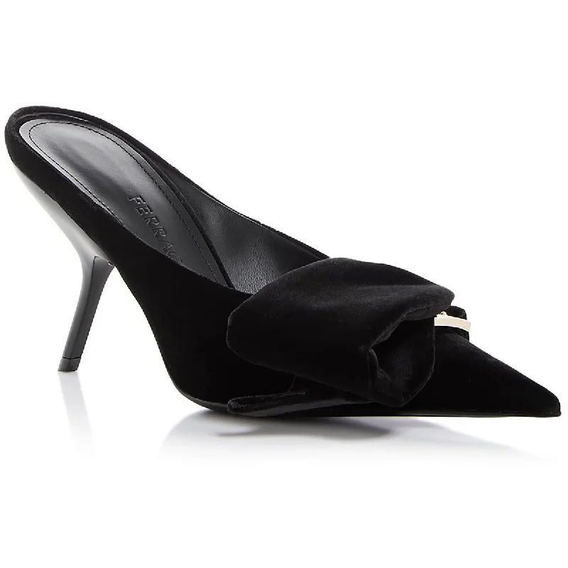 Stiletto Heel Pumps with Perfect Fit--Salvatore Ferragamo Womens Emii Pointed Toe Slip On Mules-Fashionable & Classic