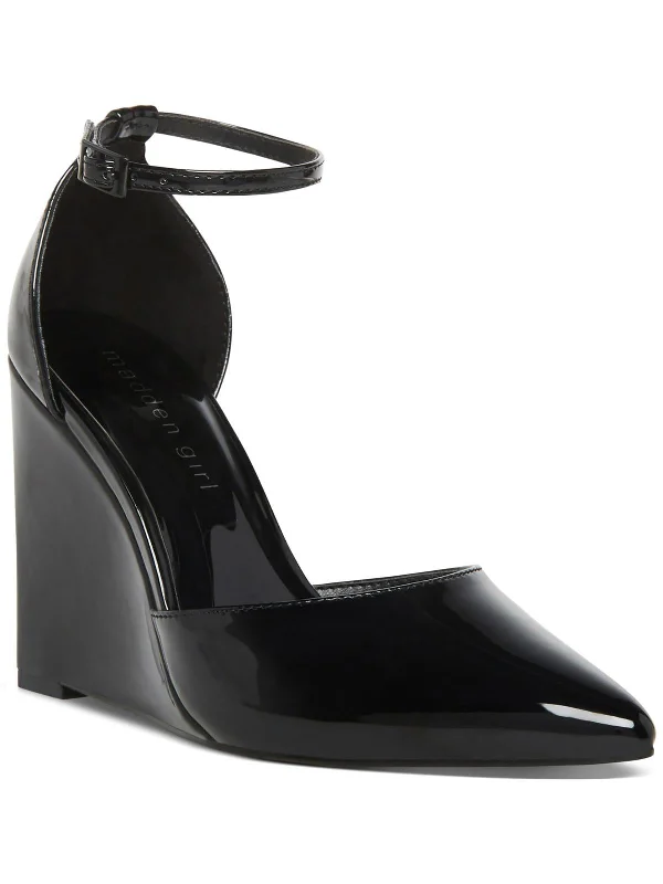 Sleek and Shiny Patent Pump Heels for a Polished Look--Standout Womens Patent Pointed Toe Wedge Heels