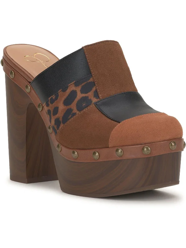 Affordable Suede Ankle Pumps for All-Day Wear--Dasally 3 Womens Faux Suede Leopard Print Clogs