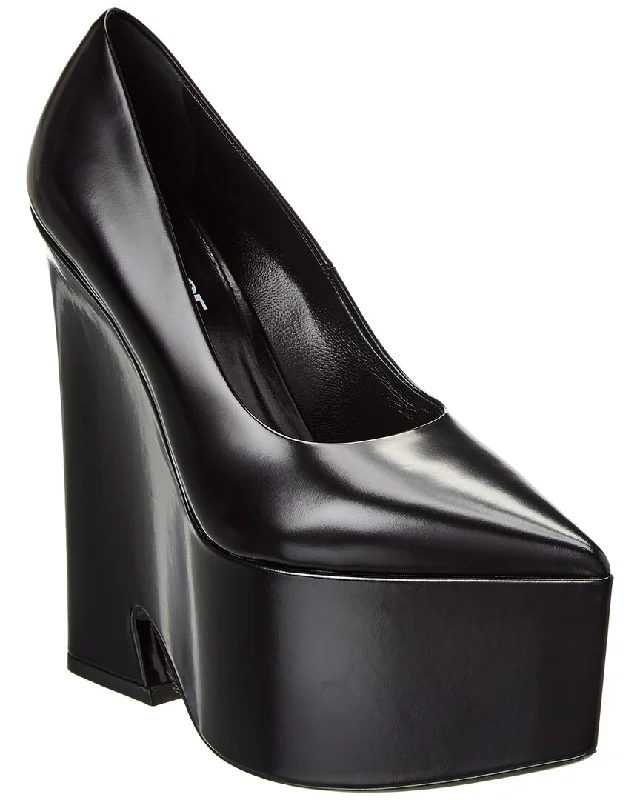 Versace Tempest Leather Platform Pump---Comfortable Leather Pumps for Office and Everyday Wear