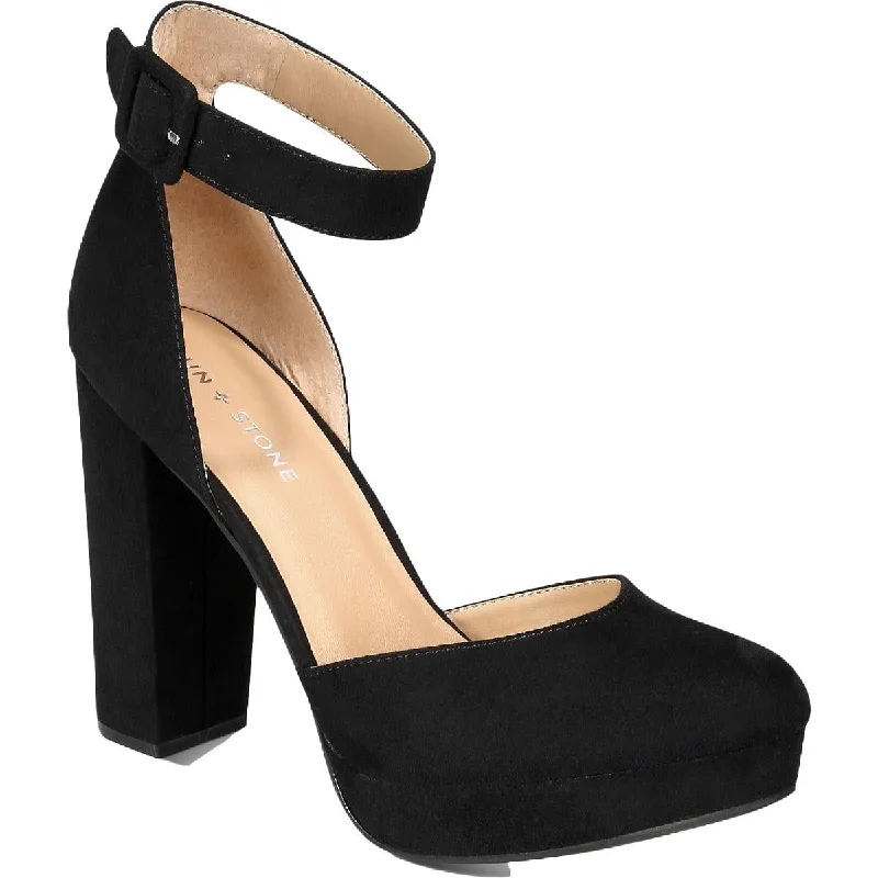 Stylish Ankle Strap Heels for Women--Sun + Stone Womens Estrella Microsuede Ankle Strap Dress Heels