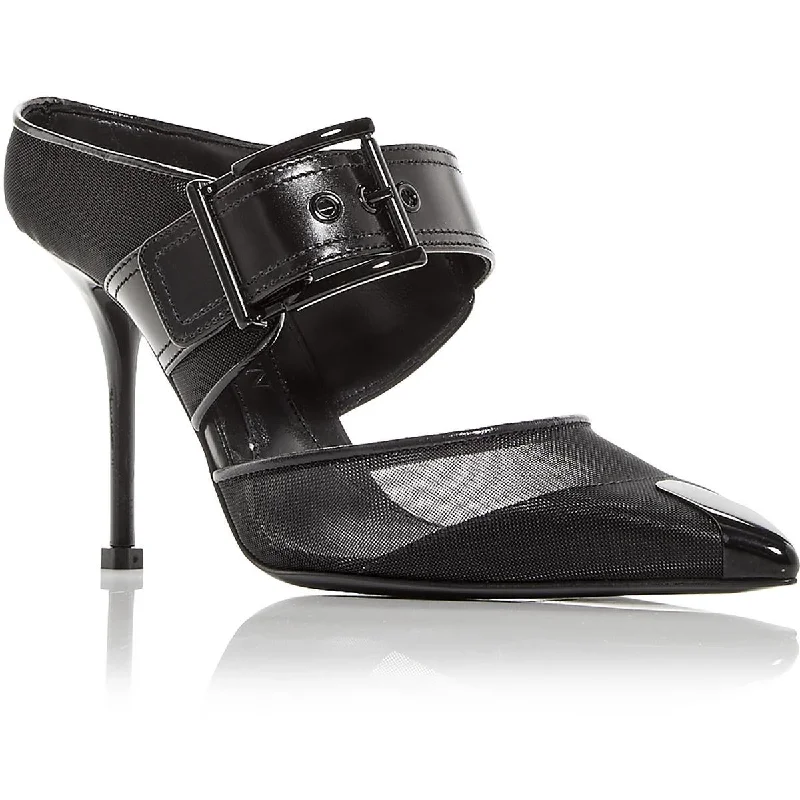 Stylish Slip-On Pumps for Quick Elegance---Alexander McQueen Womens Adjustable Slip On Mules