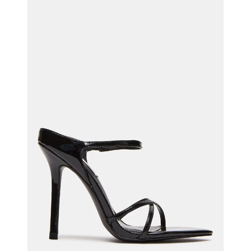 Versatile Heeled Sandals for Any Occasion---STUNNER BLACK PATENT