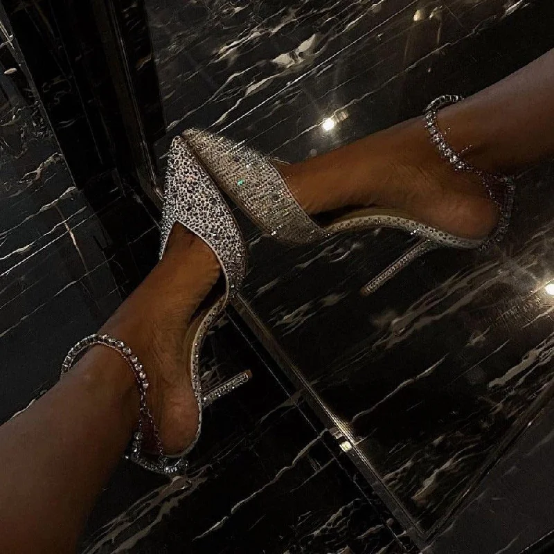 Affordable Rhinestone Pumps for a Dazzling Look---Bling Bling Crystal Sparkle Jewelry Heels