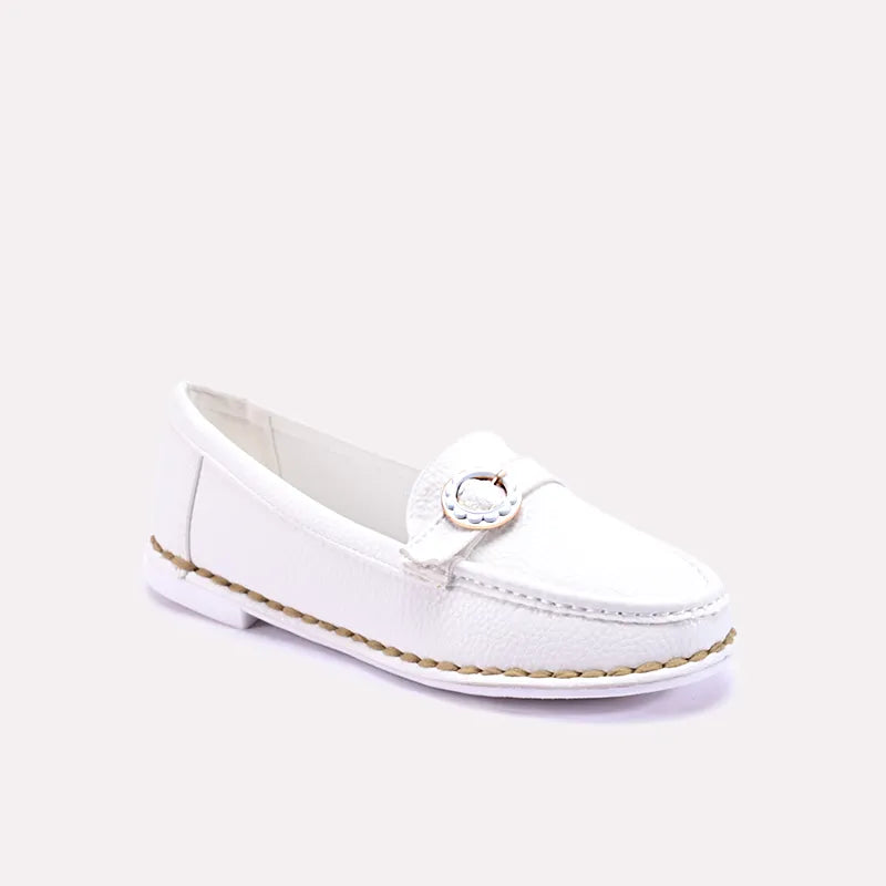 Estelle White Fancy Loafer Pumps 0431347