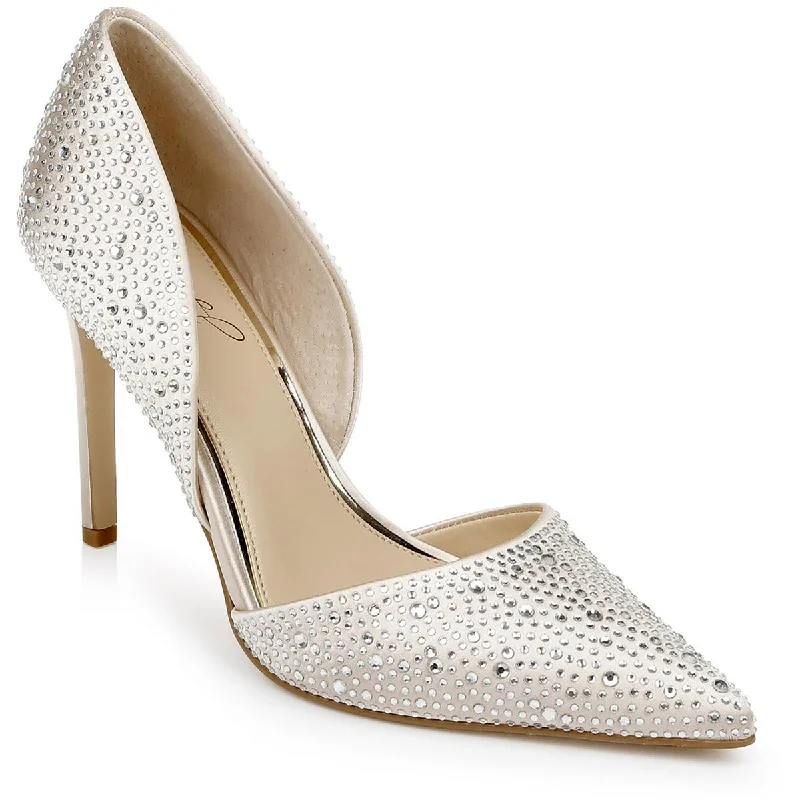 Affordable Rhinestone Pumps for a Dazzling Look---Jewel Badgley Mischka Womens Justise Rhinestone D'Orsay Heels