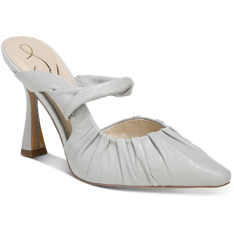 Sam Edelman Womens Tillary Leather Ruched Mules---Comfortable Leather Pumps for Office and Everyday Wear