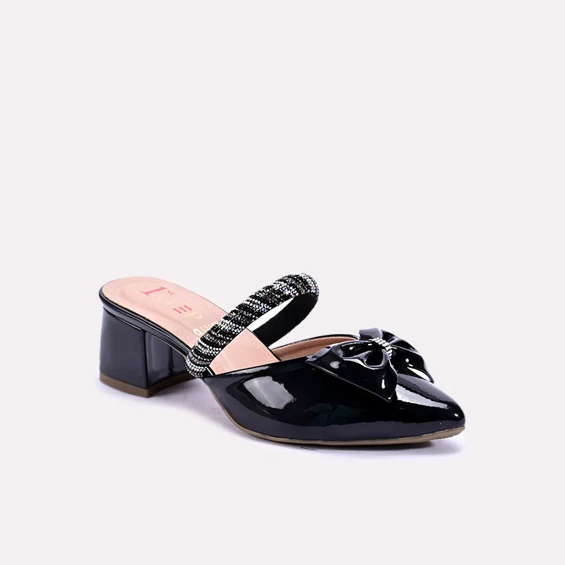 Indigo Black Fancy Mules 0431136