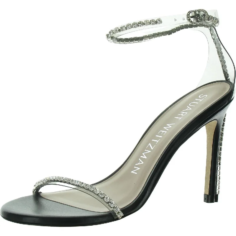 Stylish Ankle Strap Heels for Women--Stuart Weitzman Womens NUDISGLAM 100 Leather Ankle Strap Pumps