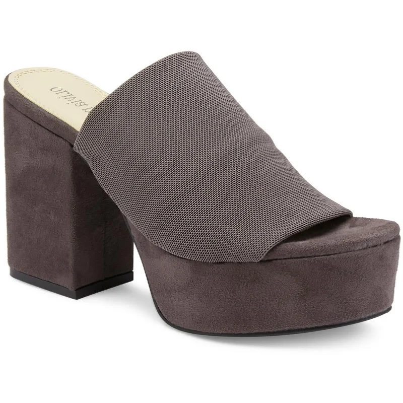 Stylish Slip-On Pumps for Quick Elegance---Olivia Miller Womens Mesh Slip On Block Heels