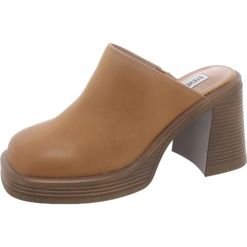 Steve Madden Womens Foresight Leather Slip-On Clogs---Comfortable Leather Pumps for Office and Everyday Wear