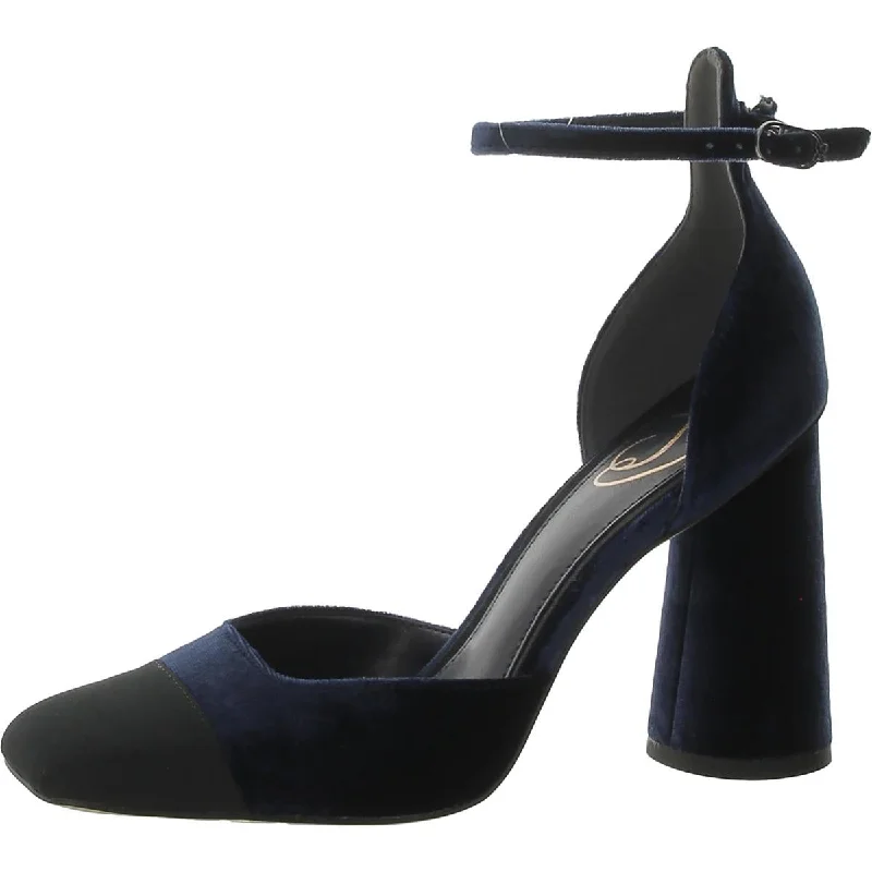 Stylish Ankle Strap Heels for Women--Sam Edelman Womens Cristine Velvet Ankle Strap Pumps