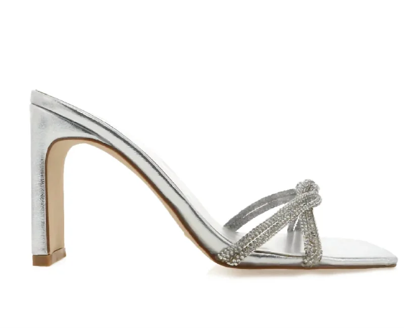 Versatile Heeled Sandals for Any Occasion---Rosemary Heel In Silver Clear