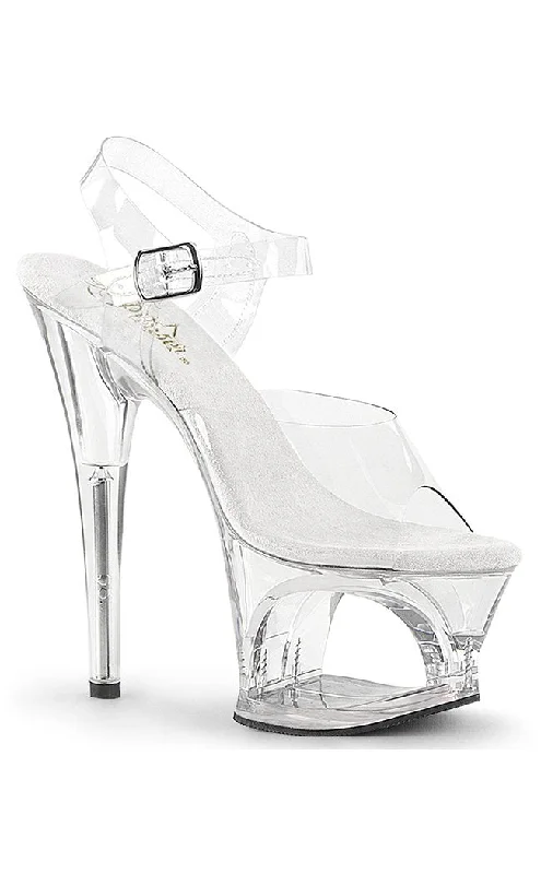 Stylish Platform Heels for Extra Height--MOON-708 Clear Platform Heels