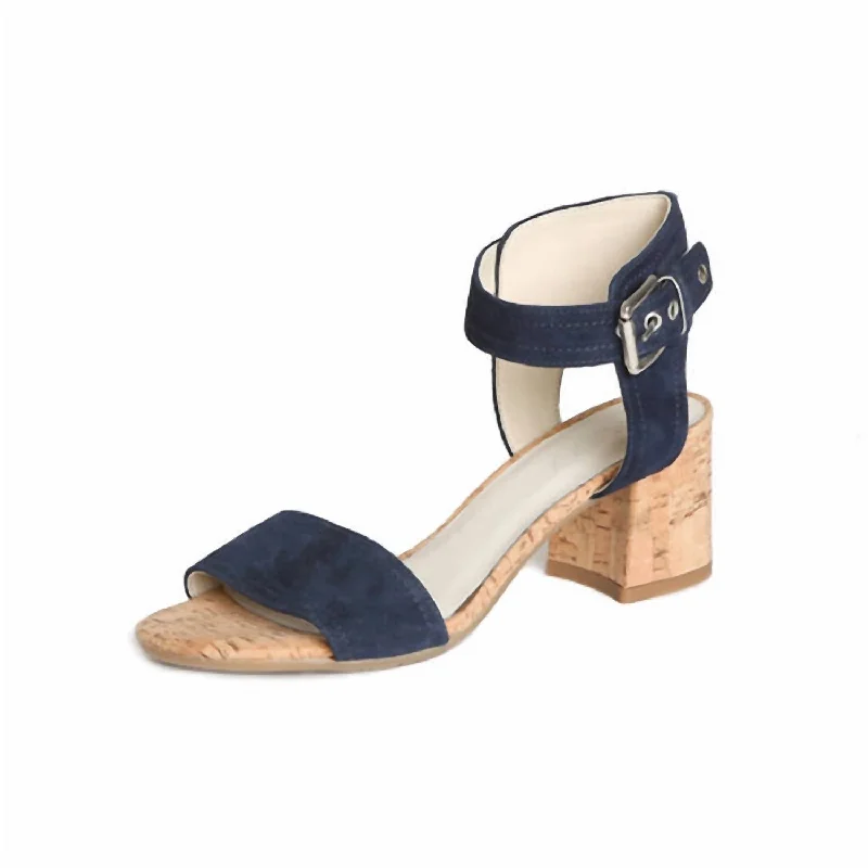 Affordable Suede Ankle Pumps for All-Day Wear--Women's Tgif Heels In Navy Suede