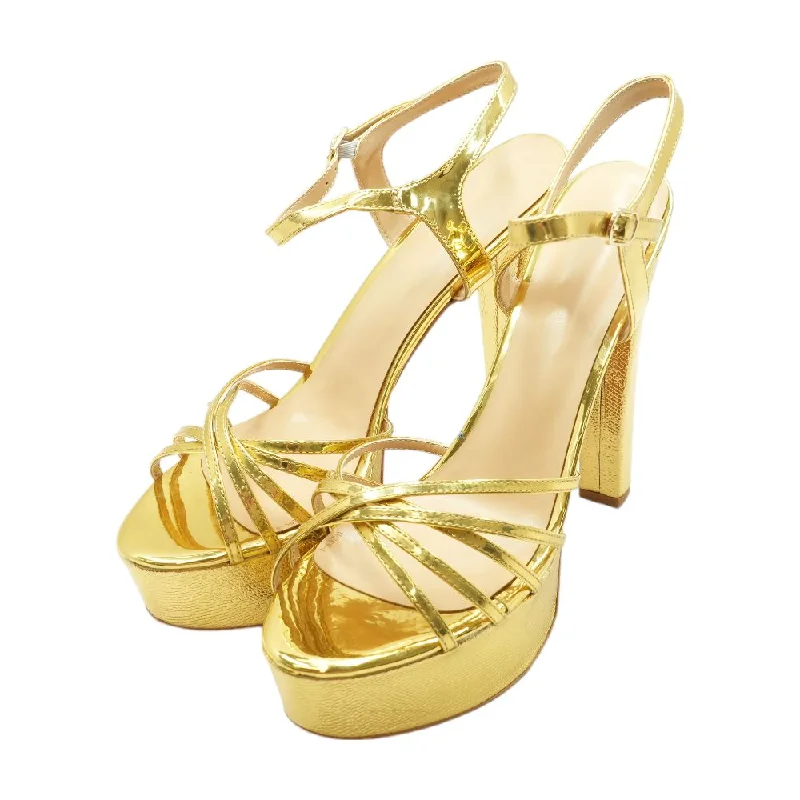 Stylish Platform Heels for Extra Height--Gold Platform Heels