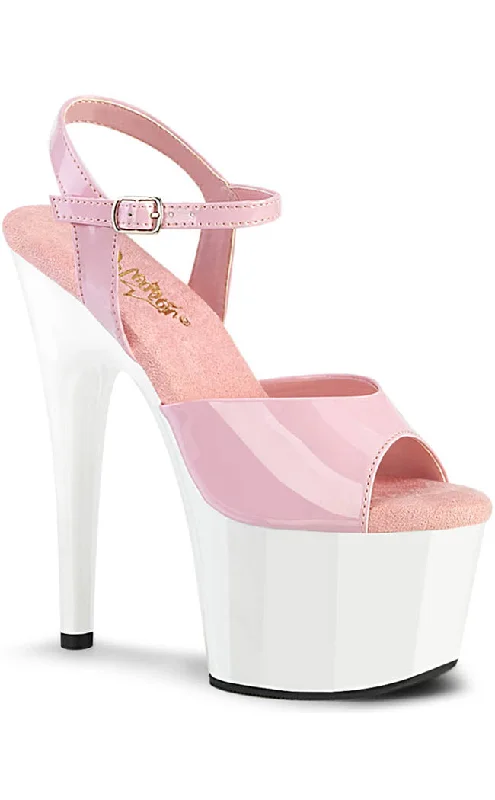 Stiletto Heel Pumps with Perfect Fit--ADORE-709 Baby Pink & White Heels-Fashionable & Classic