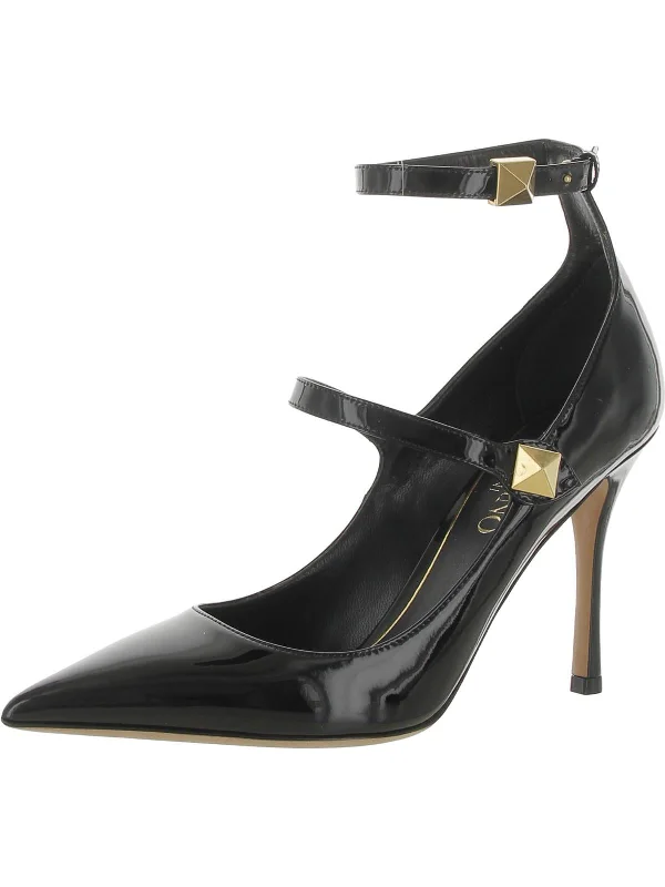 Sleek and Shiny Patent Pump Heels for a Polished Look--Womens Patent Leather Embellished Ankle Strap