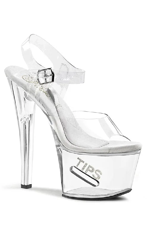 Stylish Platform Heels for Extra Height--TIPJAR-708-5 Clear Platform Heels