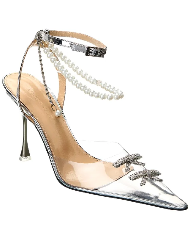 Mach & Mach Matilda Vinyl & Leather Pump---Transparent Vinyl Pumps for Bold Fashion Statements