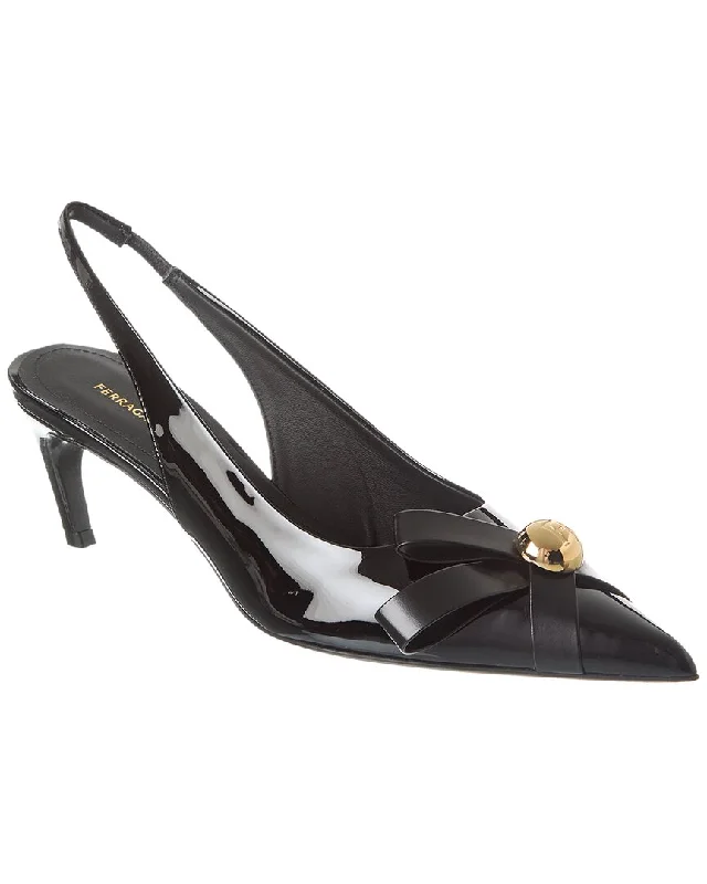 Fashionable Leather Slingback Pumps for Casual Wear--Ferragamo Brilda Leather Slingback Pump