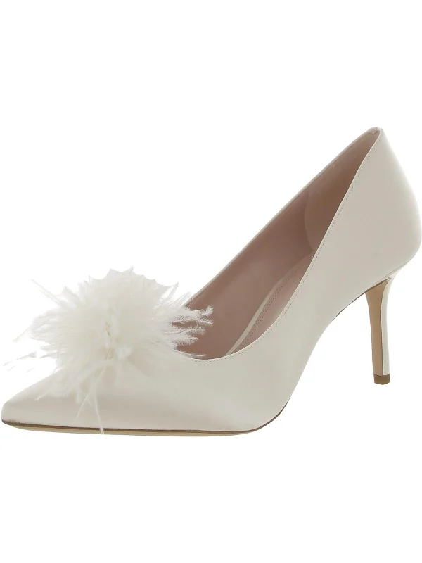 Versatile Dress Heels for Formal and Casual Wear---Marabou Heel Womens Slip-On Dressy Pumps