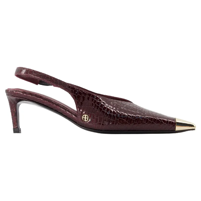 Versatile Heeled Sandals for Any Occasion---Nina Pumps - ANINE BING - Calfskin - Burgundy