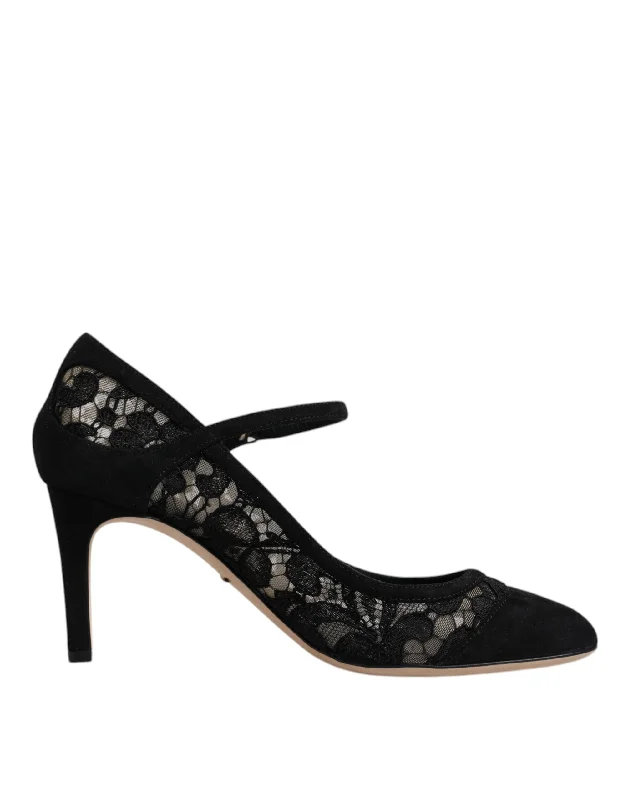 Stylish Lace Pumps for a Chic Look--Dolce & Gabbana  Mary Jane Taormina Lace Pumps Women's Shoes (Pre-Owned)