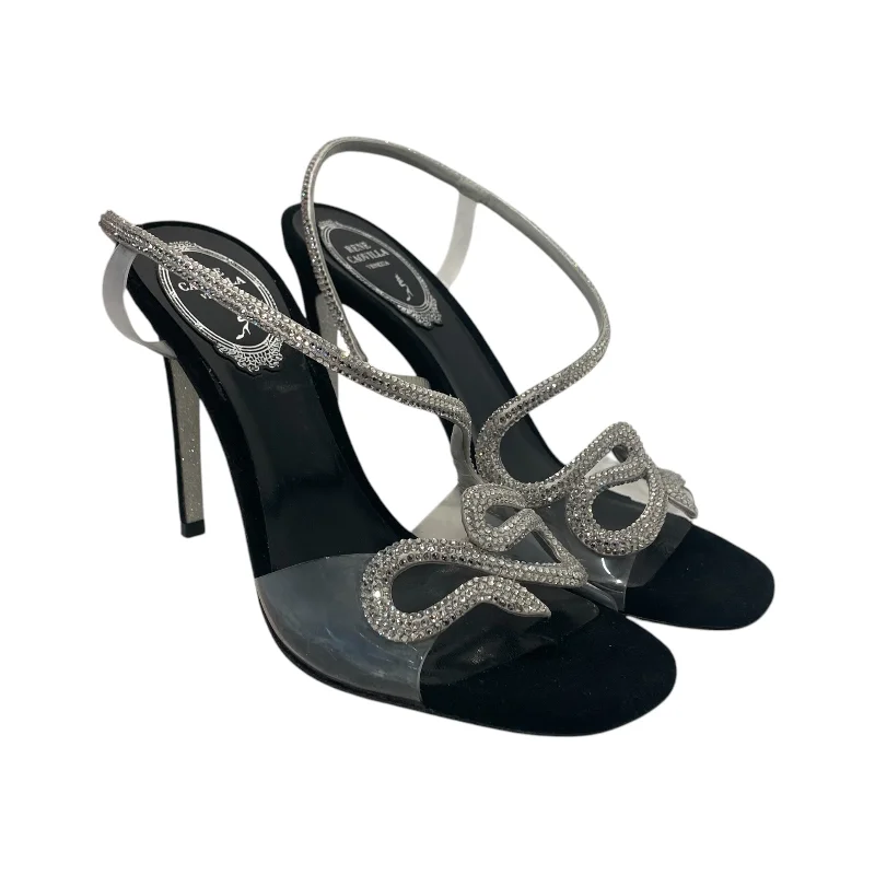 Versatile Heeled Sandals for Any Occasion---Rene Caovilla/Heels/US 6/BLK/C1791-105-R