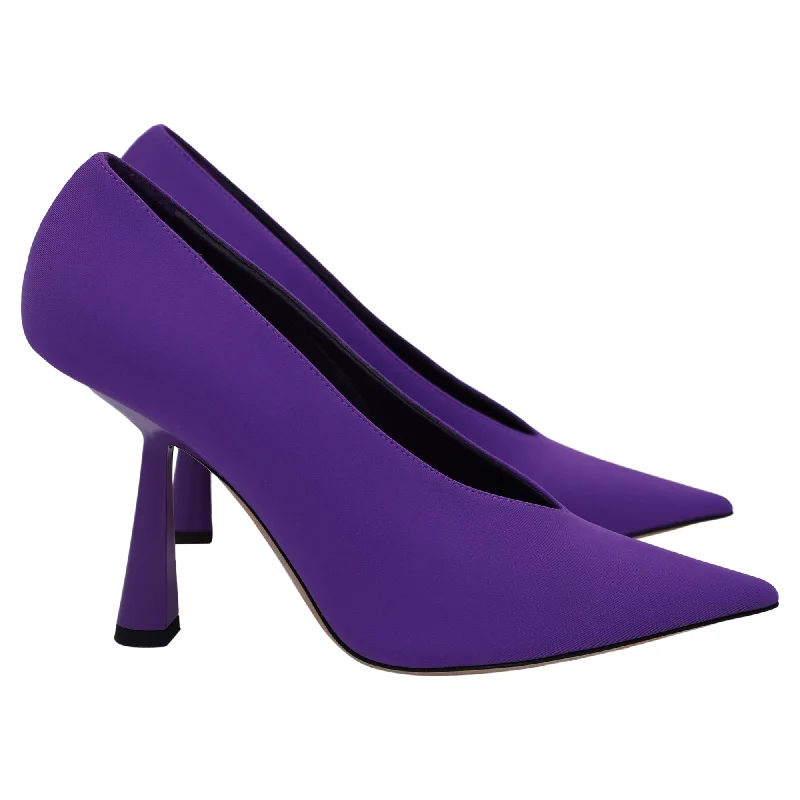 Jimmy Choo Maryanne 100 Pointed Pumps in Violet SatinAffordable Satin Heels with a Luxe Touch