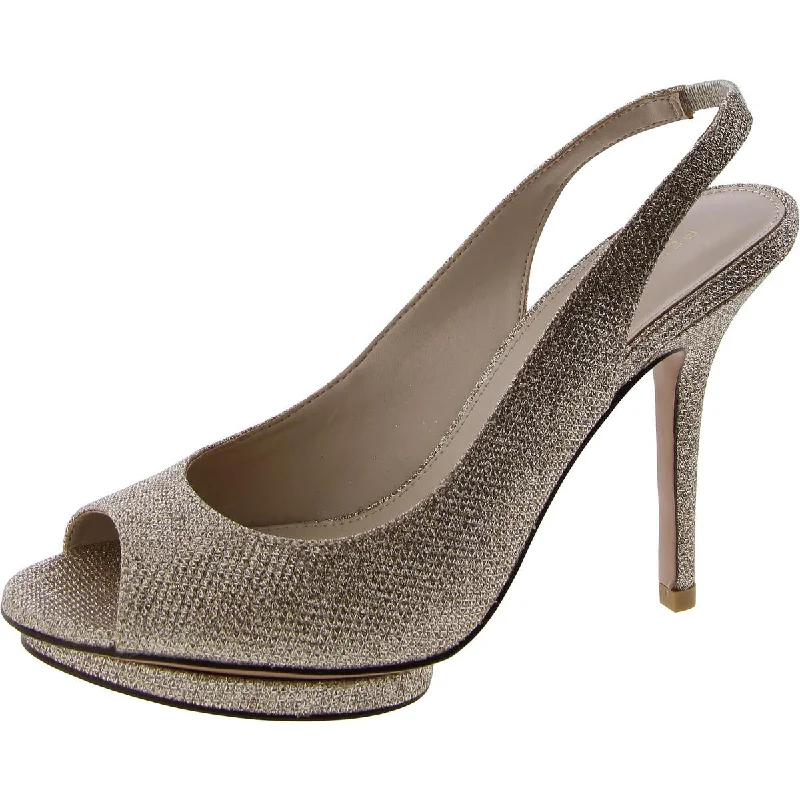 Pelle Moda Womens Rimma Peep-Toe Glitter Slingback Heels---Trendy Glitter Heels for a Glamorous Look