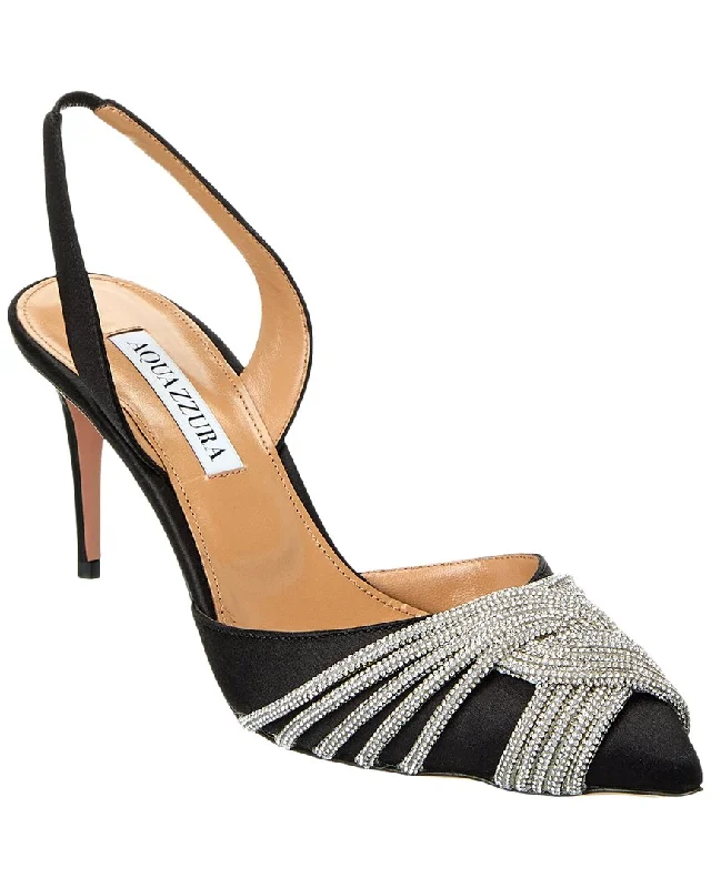 Aquazzura Gatsby Sling 75 Satin Slingback PumpAffordable Satin Heels with a Luxe Touch