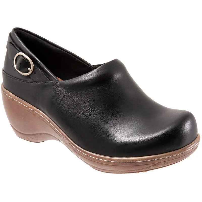 Stylish Slip-On Pumps for Quick Elegance---SoftWalk Womens Minna Leather Slip On Clogs