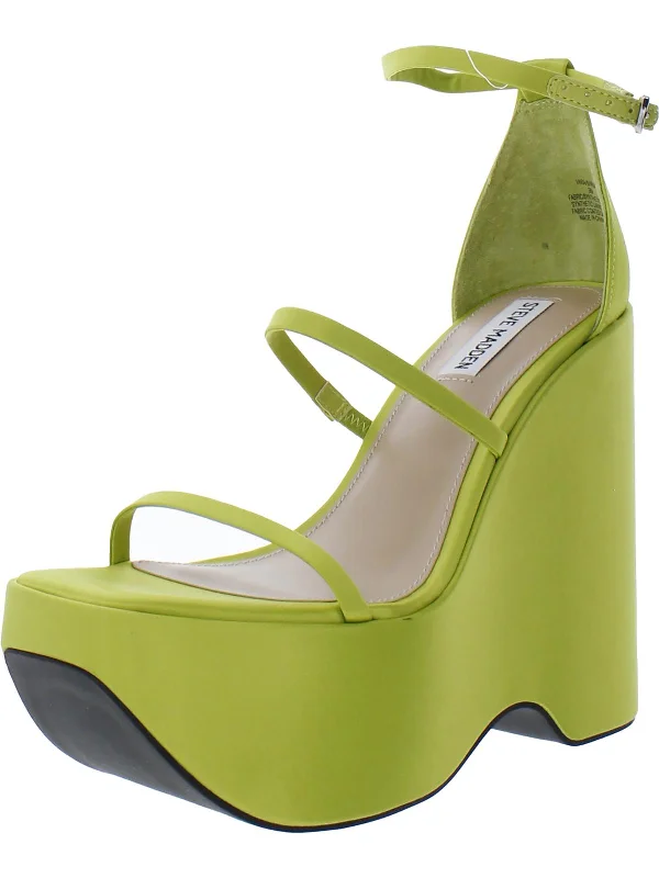 Varia Womens Satin Strappy Wedge Heels---Affordable Strappy Platform Heels with Premium Quality