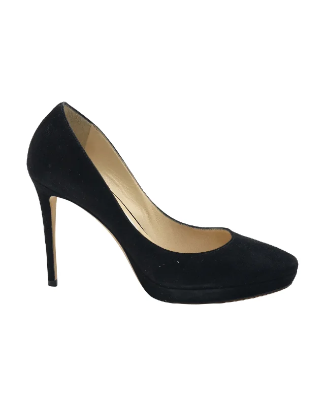 Affordable Suede Ankle Pumps for All-Day Wear--Jimmy Choo Platform Pumps in Black Suede