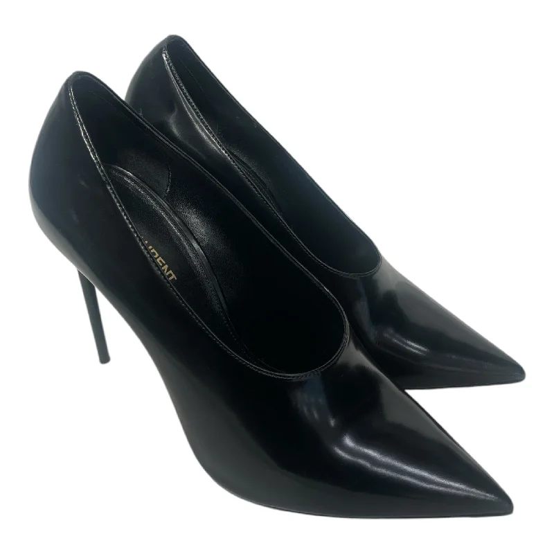 SAINT LAURENT/Heels/EU 41/Leather/BLK/TEDDY PUMP---Comfortable Leather Pumps for Office and Everyday Wear