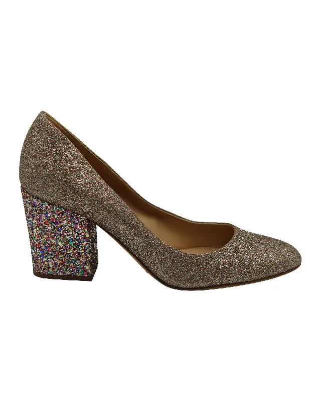 Sergio Rossi Glitter Pumps in Multicolor Leather---Trendy Glitter Heels for a Glamorous Look