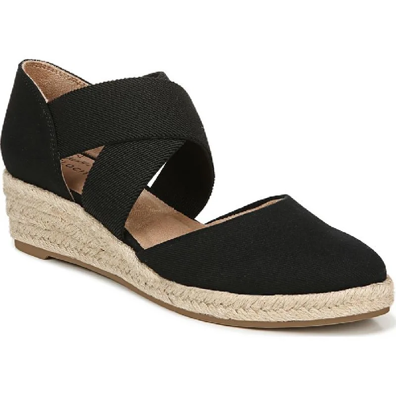 Stylish Slip-On Pumps for Quick Elegance---LifeStride Womens Keaton  Canvas Slip On Wedge Heels